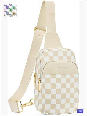 Quilted Crossbody Sling Bag Adjustable Guitar Strap Vegan Leather